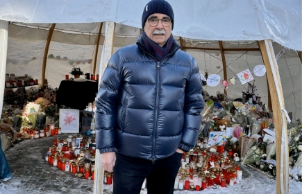 Yves Duc, President of the Rotary Club Crans-Montana, at the site of the tragedy
Photo: André Springer